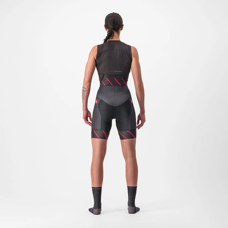 Castelli Free Sanremo Women's Sleeveless Suit in Black/Hibiscus-1